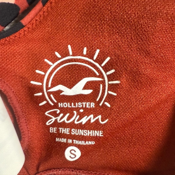 Hollister Bikini Swim Top – Rust Orange Leopard Print – Size Small (Like New) - Picture 4 of 4